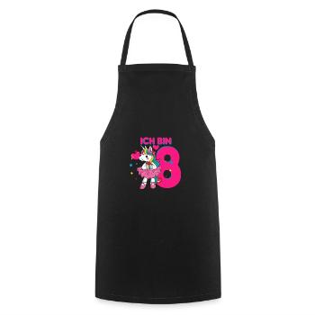 ich bin 8 Einhorn 8. Geburtstag Geschenk - Kochschürze - Schwarz - Vorne - AI Model Male 185 dark (185cm)