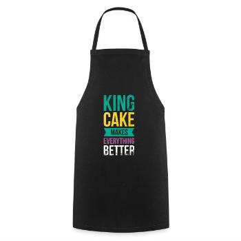 King Cake Makes Everything Better for Baker Or - Cooking Apron - black - Front - AI Model Male 185 dark (185cm)