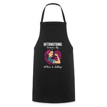 International Women's Day #choose To Challenge - Cooking Apron - black - Front - AI Model Male 185 dark (185cm)