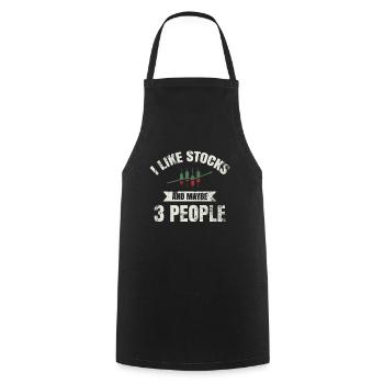 I like stocks and maybe 3 people trading - Cooking Apron - black - Front - AI Model Male 185 dark (185cm)