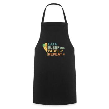 Manger du padel de sommeil Répéter - Tablier de cuisine - noir - Devant - AI Model Male 185 dark (185cm)