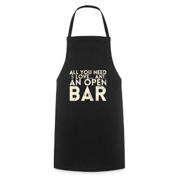 All you need is love and a design - Cooking Apron - black - Front - AI Model Male 185 dark (185cm)