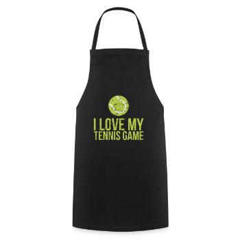 Ich Liebe Mein Tennisspieldesign Für Tennisfans - Kochschürze - Schwarz - Vorne - AI Model Male 185 dark (185cm)