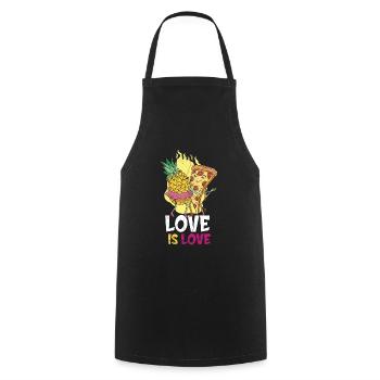 Liebe Ist Liebe, Ananas Und Pizza-design Für Den - Kochschürze - Schwarz - Vorne - AI Model Male 185 dark (185cm)