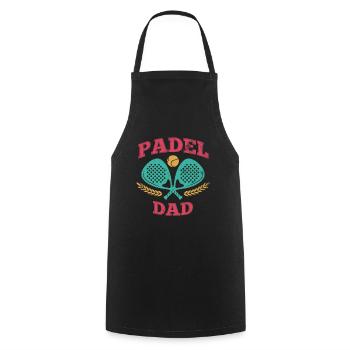 Padel Papa Padel Raquette Ball Design Pour Padel - Tablier de cuisine - noir - Devant - AI Model Male 185 dark (185cm)