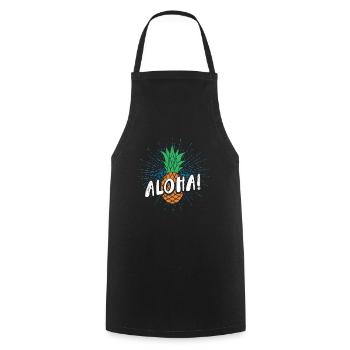 Aloha pineapple design For beach lovers pineapple - Cooking Apron - black - Front - AI Model Male 185 dark (185cm)