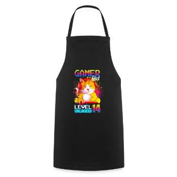 gamer fille 14ème anniversaire jeux vidéo de jeu - Tablier de cuisine - noir - Devant - AI Model Male 185 dark (185cm)