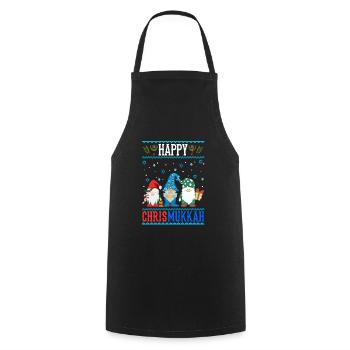 Merry Chrismukkah Dwarves Christmas Hanukkah - Cooking Apron - black - Front - AI Model Male 185 dark (185cm)