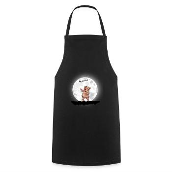 Cochon Lumières de Noël Farmer Noël - Tablier de cuisine - noir - Devant - AI Model Male 185 dark (185cm)