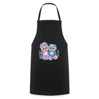 Eule Valentinstag Lustig T-Shirt Geschenkidee - Kochschürze - Schwarz - Vorne - AI Model Male 185 dark (185cm)