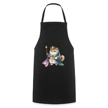 Chats Mère Miaou Roi Drôle Chat Dame T-Shirt - Tablier de cuisine - noir - Devant - AI Model Male 185 dark (185cm)