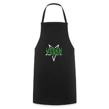 Vegan Death Metal | Vegan - Cooking Apron - black - Front - AI Model Male 185 dark (185cm)