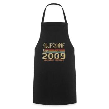 The Legends Were Born In 2009 Vintage 2009 - Cooking Apron - black - Front - AI Model Male 185 dark (185cm)