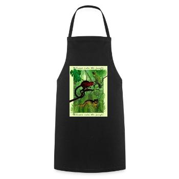 Animals in the jungle - Cooking Apron - black - Front - AI Model Male 185 dark (185cm)