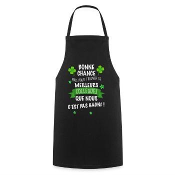 Collègue bonne chance - Tablier de cuisine - noir - Devant - AI Model Male 185 dark (185cm)