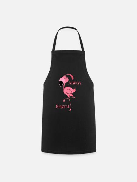 Flamingo - Kochschürze - Schwarz