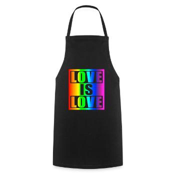 Love is Love - Cooking Apron - black - Front - AI Model Male 185 dark (185cm)