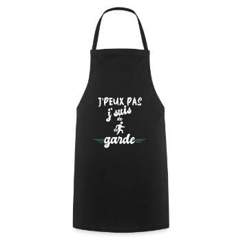 t-shirt je peux pas je suis de garde - Tablier de cuisine - noir - Devant - AI Model Male 185 dark (185cm)