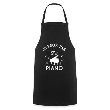 Je peux pas j'ai piano - Tablier de cuisine - noir - Devant - AI Model Male 185 dark (185cm)