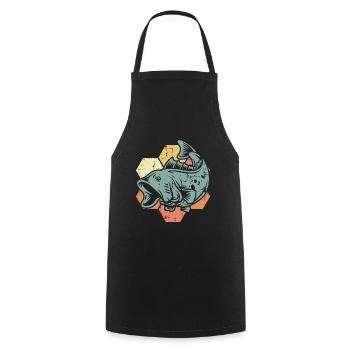 Pisces - Cooking Apron - black - Front - AI Model Male 185 dark (185cm)