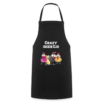 Crazy Chicken Club - Cooking Apron - black - Front - AI Model Male 185 dark (185cm)