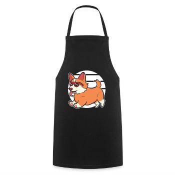 Corgi - Tablier de cuisine - noir - Devant - AI Model Male 185 dark (185cm)