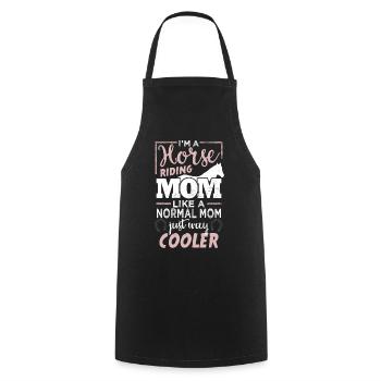Horse saying "Pferdemama" - Cooking Apron - black - Front - AI Model Male 185 dark (185cm)