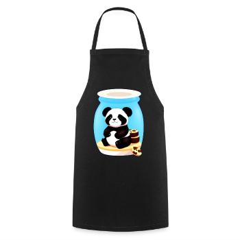 Cute little panda bear with biscuits - Cooking Apron - black - Front - AI Model Male 185 dark (185cm)