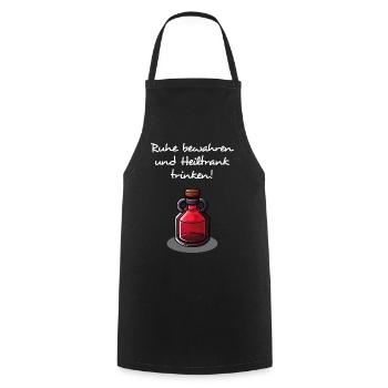 Ruhe Bewahren Und Heiltrank Trinken - hell - Kochschürze - Schwarz - Vorne - AI Model Male 185 dark (185cm)