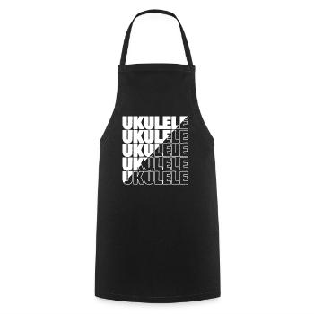 Ukulele typography diagonal - Kochschürze - Schwarz - Vorne - AI Model Male 185 dark (185cm)