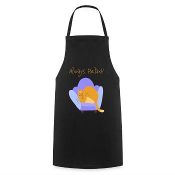 Toujours se détendre - Tablier de cuisine - noir - Devant - AI Model Male 185 dark (185cm)