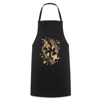 Carpe koï - Tablier de cuisine - noir - Devant - AI Model Male 185 dark (185cm)