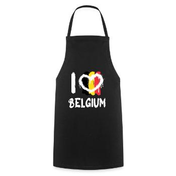 I love Belgium / Ich Liebe Belgien Land Länder - Kochschürze - Schwarz - Vorne - AI Model Male 185 dark (185cm)