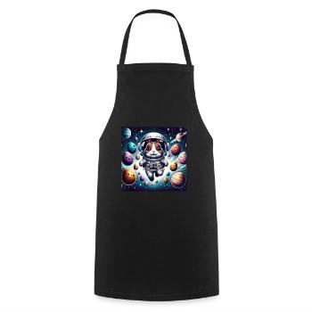 Pâques, Lapin De Pâques, Astronaute, Espace, Système Solaire - Tablier de cuisine - noir - Devant - AI Model Male 185 dark (185cm)