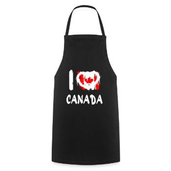 J’aime le Canada / J’aime le Canada Pays - Tablier de cuisine - noir - Devant - AI Model Male 185 dark (185cm)