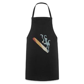 Cigare Retro Style Vintage - Tablier de cuisine - noir - Devant - AI Model Male 185 dark (185cm)
