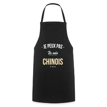 Je peux pas je suis Chinois - Tablier de cuisine - noir - Devant - AI Model Male 185 dark (185cm)