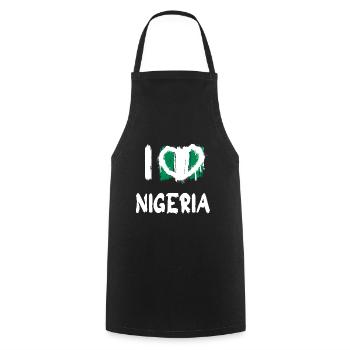 J’aime Nigeria Pays Pays - Tablier de cuisine - noir - Devant - AI Model Male 185 dark (185cm)