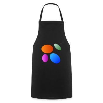 Circles - ellipses #4 - playing with geometry - Cooking Apron - black - Front - AI Model Male 185 dark (185cm)