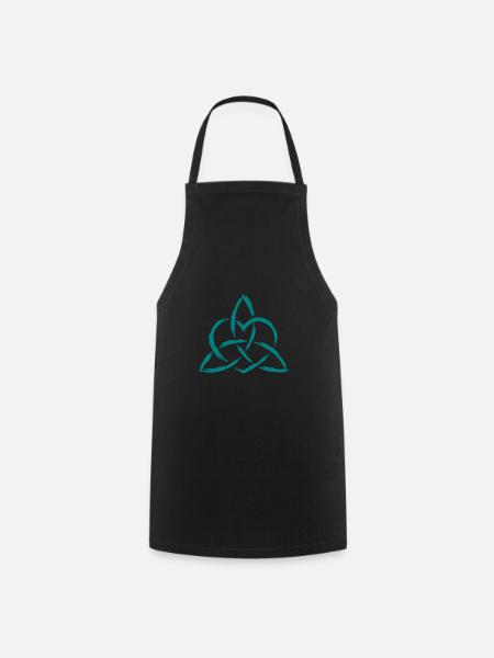 Triquetra Keltisches Herz Knoten Symbol - Kochschürze - Schwarz