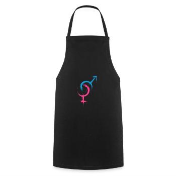 Hetero Symbol Heterosexualität - Kochschürze - Schwarz - Vorne - AI Model Male 185 dark (185cm)
