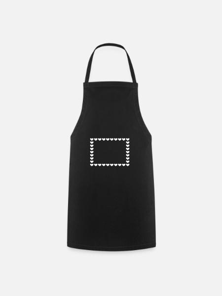 Cadre rectangulaire coeur personnalisable blanc - Tablier de cuisine - noir