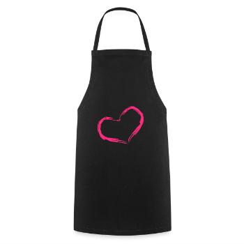Herz Rosa Geschenk Liebe - Kochschürze - Schwarz - Vorne - AI Model Male 185 dark (185cm)