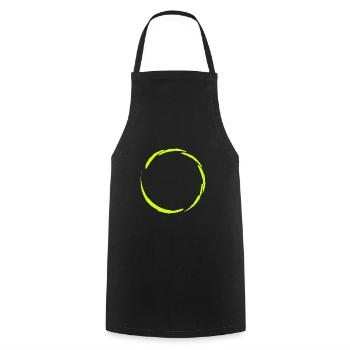 Kreis Symbol Gelb - Kochschürze - Schwarz - Vorne - AI Model Male 185 dark (185cm)