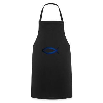 Christianity fish symbol religion - Cooking Apron - black - Front - AI Model Male 185 dark (185cm)