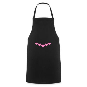 Herz Ornament Linie Symbol Rosa - Kochschürze - Schwarz - Vorne - AI Model Male 185 dark (185cm)