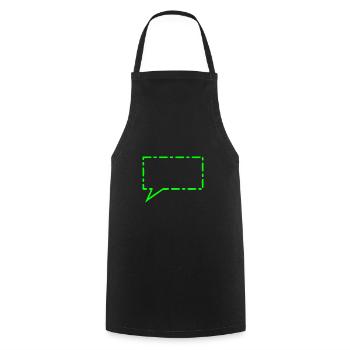 Speech bubble in green - Cooking Apron - black - Front - AI Model Male 185 dark (185cm)