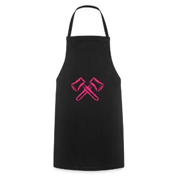 Axt Symbol Gekreuzte Äxte Rosa - Kochschürze - Schwarz - Vorne - AI Model Male 185 dark (185cm)