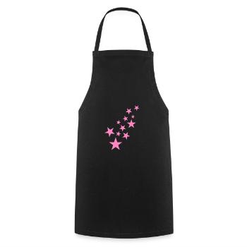 Star asterisk pattern icon pink - Cooking Apron - black - Front - AI Model Male 185 dark (185cm)