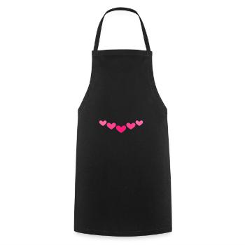 Herz Ornament Linie Rosa - Kochschürze - Schwarz - Vorne - AI Model Male 185 dark (185cm)